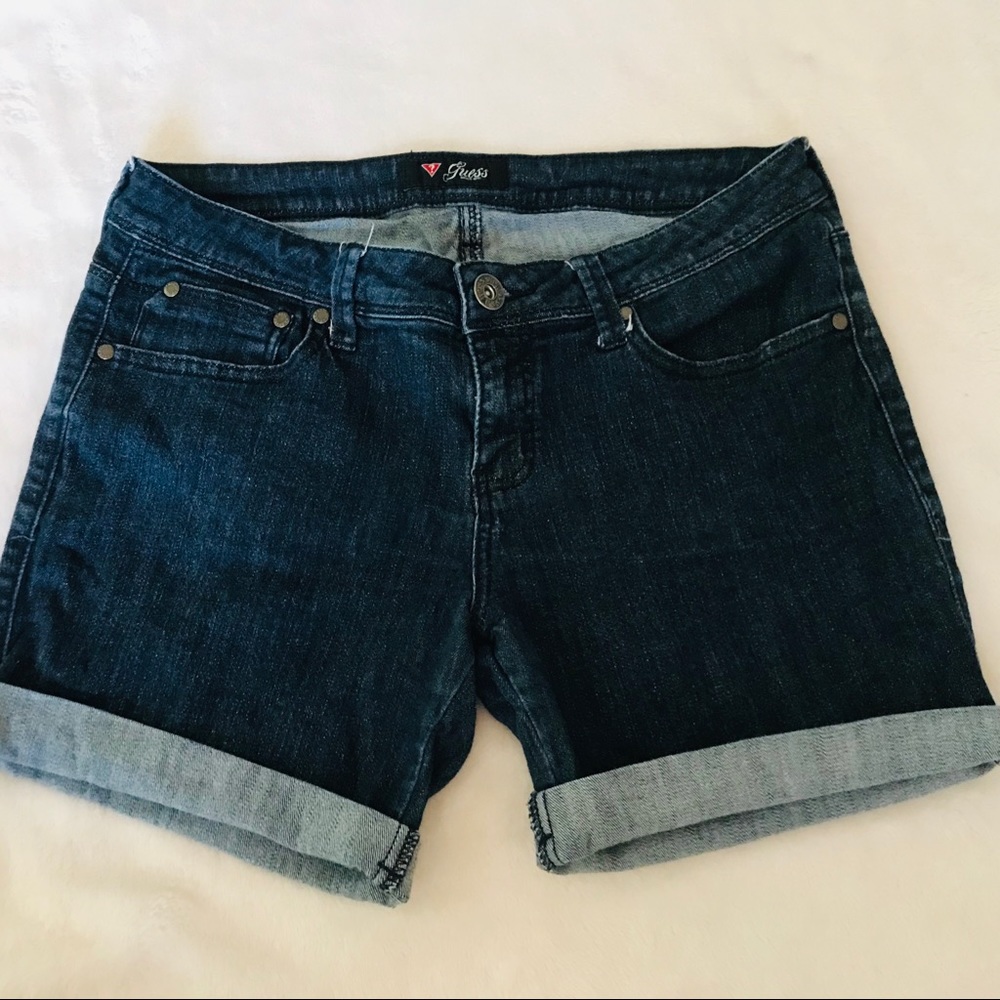 dark wash jean shorts